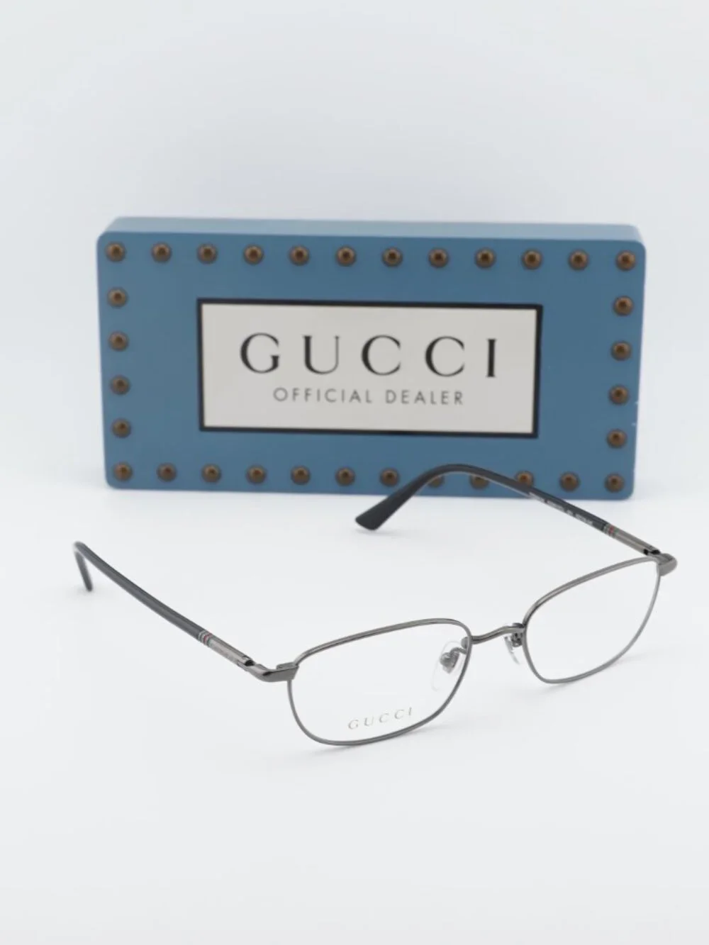 Gucci GG0612OJ 001 Rectangle Eyeglasses 52mm - Ruthenium / Black